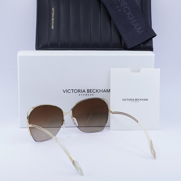Victoria Beckham VBS96 C02 Butterfly Sunglasses – Gold/Brown Gradient - Picture 3 of 8